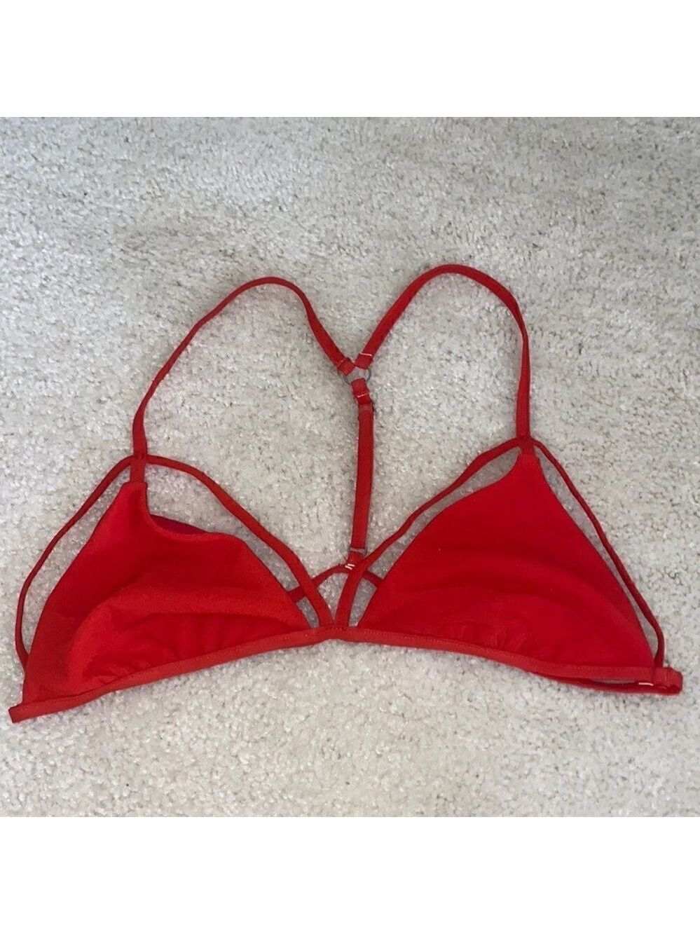 Blue Life Triangle Bikini Top Red Adjustable T-Strap - Picture 3 of 8